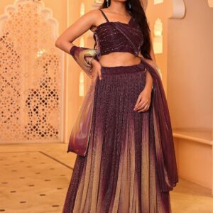 Embellished Sequinned Ready to Wear Lehenga & Unstitched Blouse With Dupatta